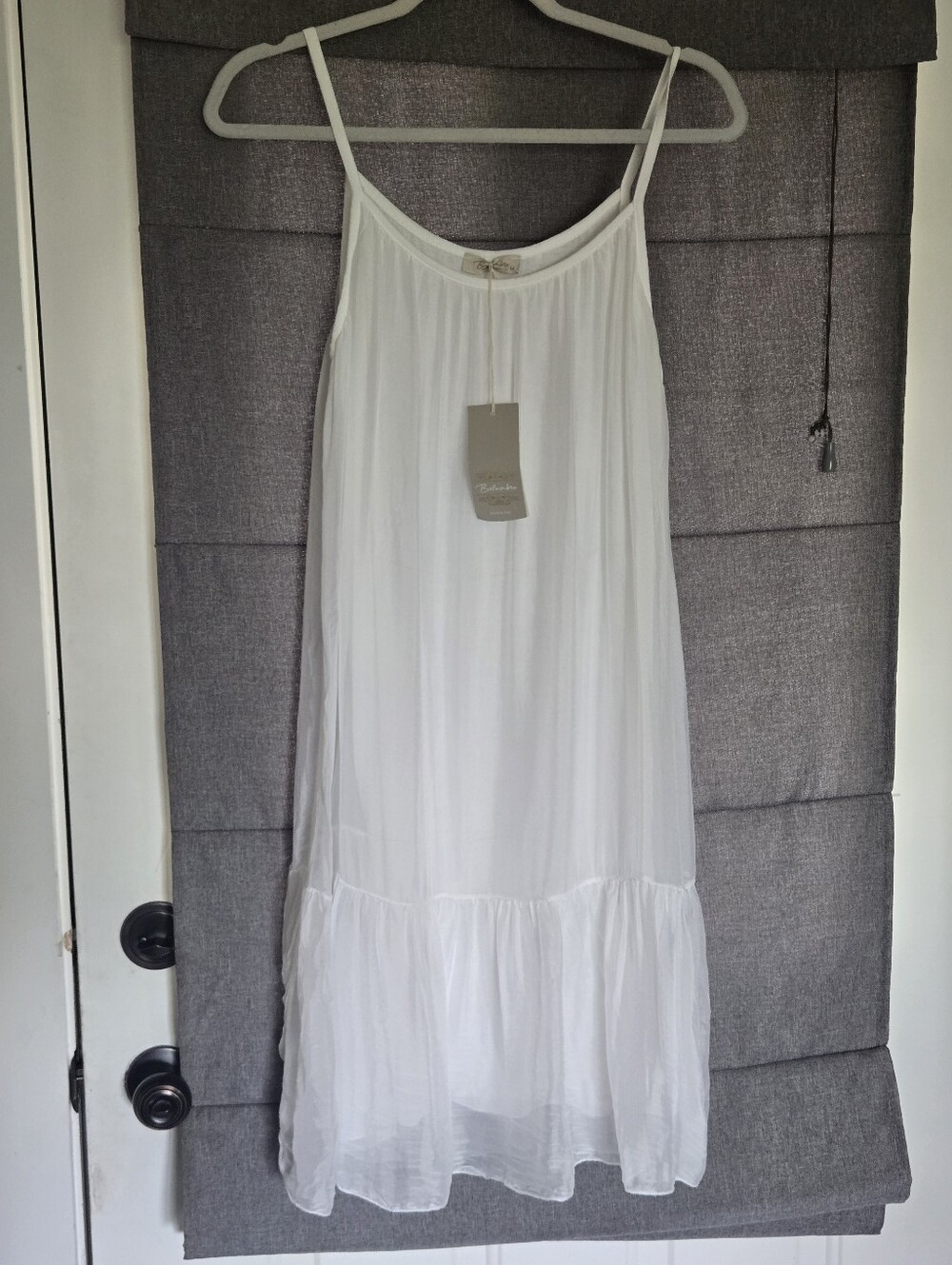 BELLAMBRA White Italy Silk Blend Dress Swim Cover-up Medium IMPERFECT